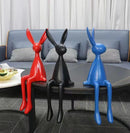 45cm Light Luxury Rabbit Sculpture – Nordic Resin Sitting Bunny Ornament for Living Room, Foyer & Tabletop Home Decor (Blue/White/Black)