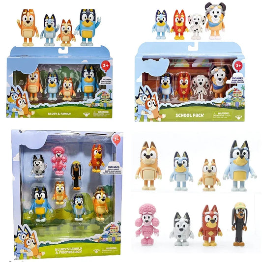8Pcs Bluey Family Cartoon Action Figures