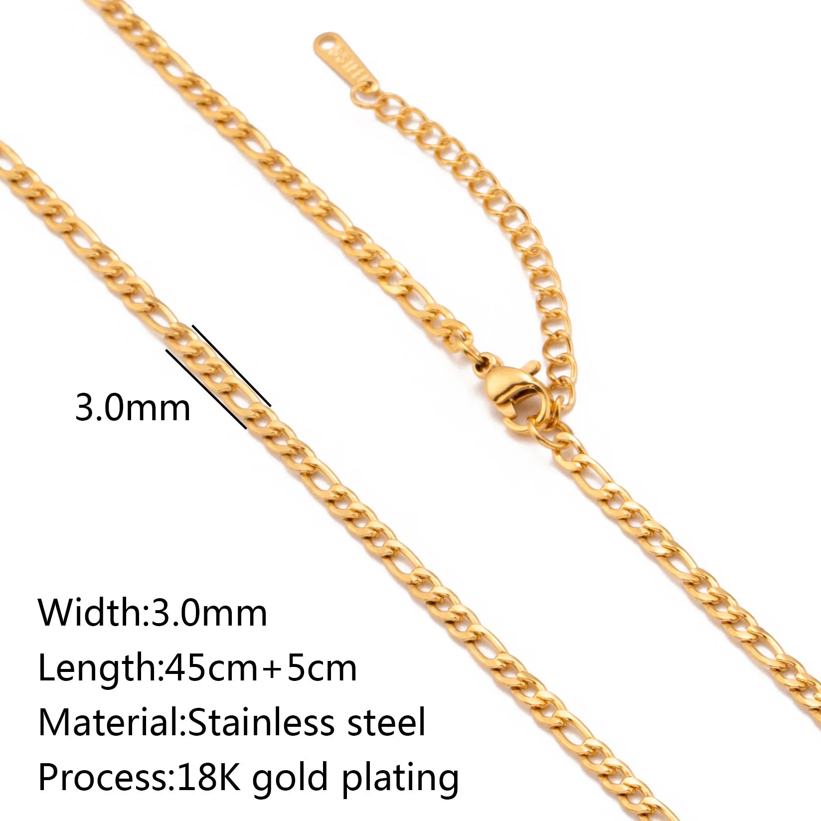 5‑Piece Stainless Steel Chain Necklace Set – Bead, Rope, Cuban, Paperclip & Snake Link Chains for Women, 18K Gold & Steel DIY Jewelry