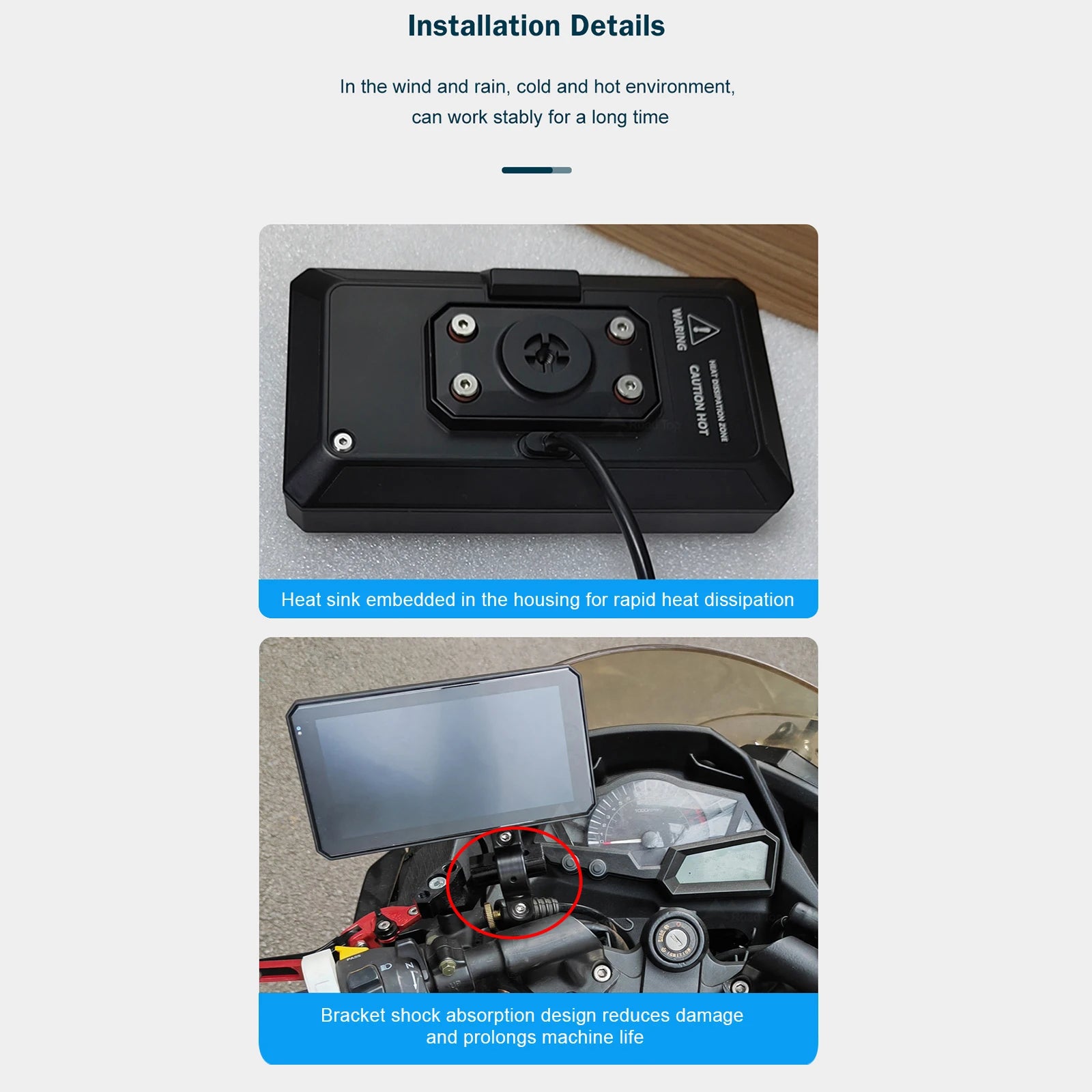 5.98 Inch IPX7 Waterproof Motorcycle Navigation Screen