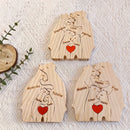 Personalized Wooden Bear Family Puzzle – Custom Name Engraved Home Decor, Heartwarming Gift for Mom, Baby, Couples & Holidays
