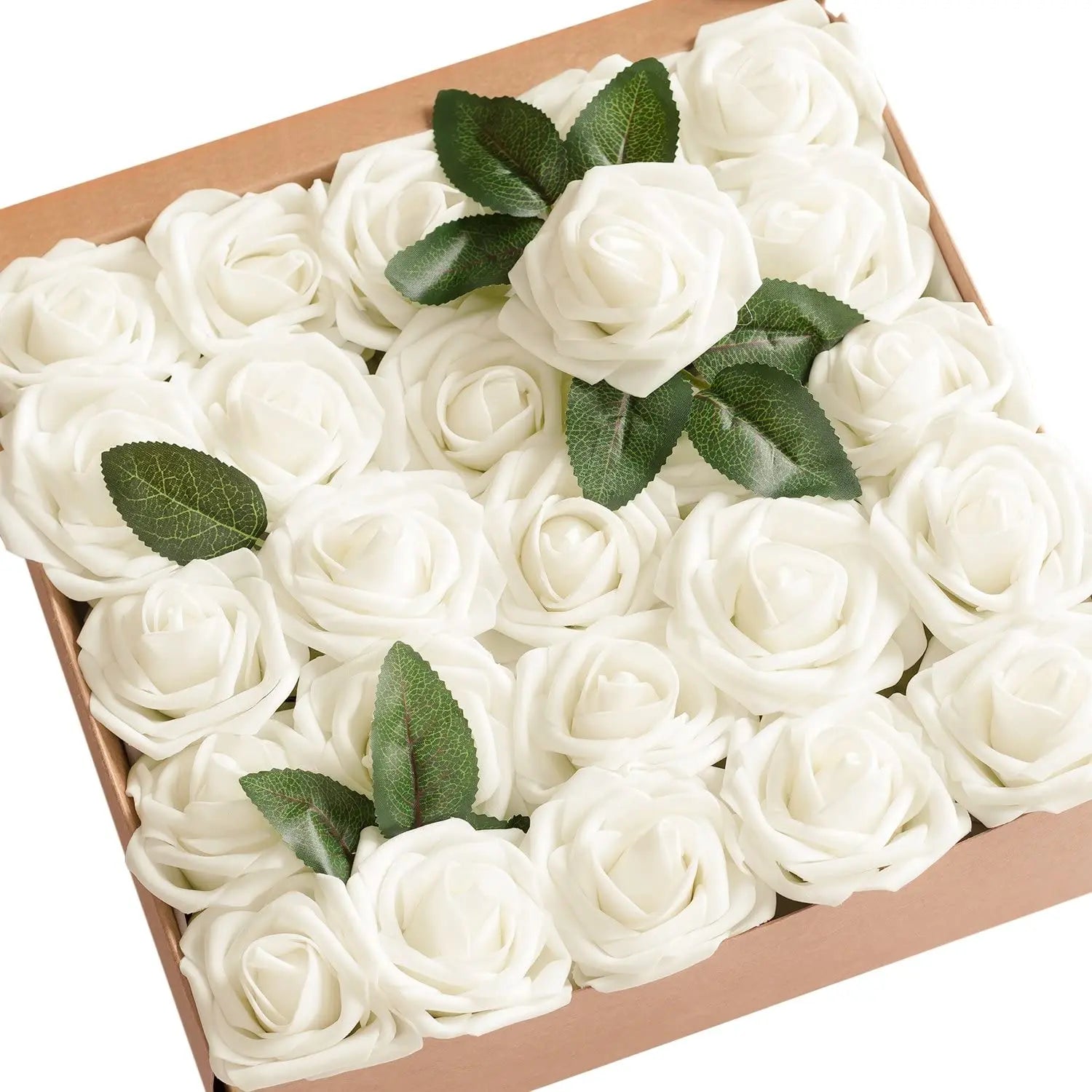25pcs Real‑Looking Artificial Roses – Soft PE Foam Flower Heads for DIY Wedding Bouquets, Party Décor, Baby Shower & Home Arrangements