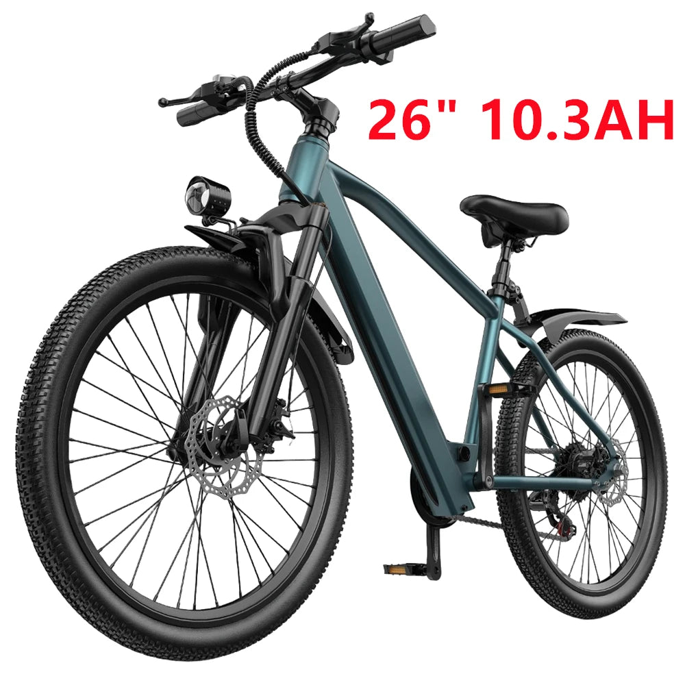 26"/24" Electric Mountain E‑Bike for Adults – 1000W Peak Motor, 36V 10.3Ah/13.3Ah Battery, 19.7 MPH Commuter Ebike