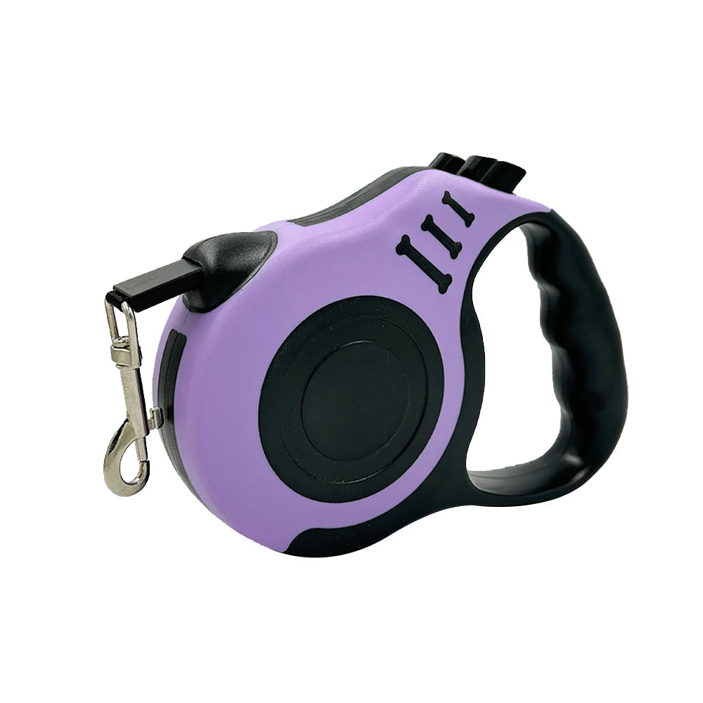 Retractable Dog Leash 3m/5m – Tangle‑Free Nylon Lead for Small & Medium Pets