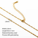 5‑Piece Stainless Steel Chain Necklace Set – Bead, Rope, Cuban, Paperclip & Snake Link Chains for Women, 18K Gold & Steel DIY Jewelry