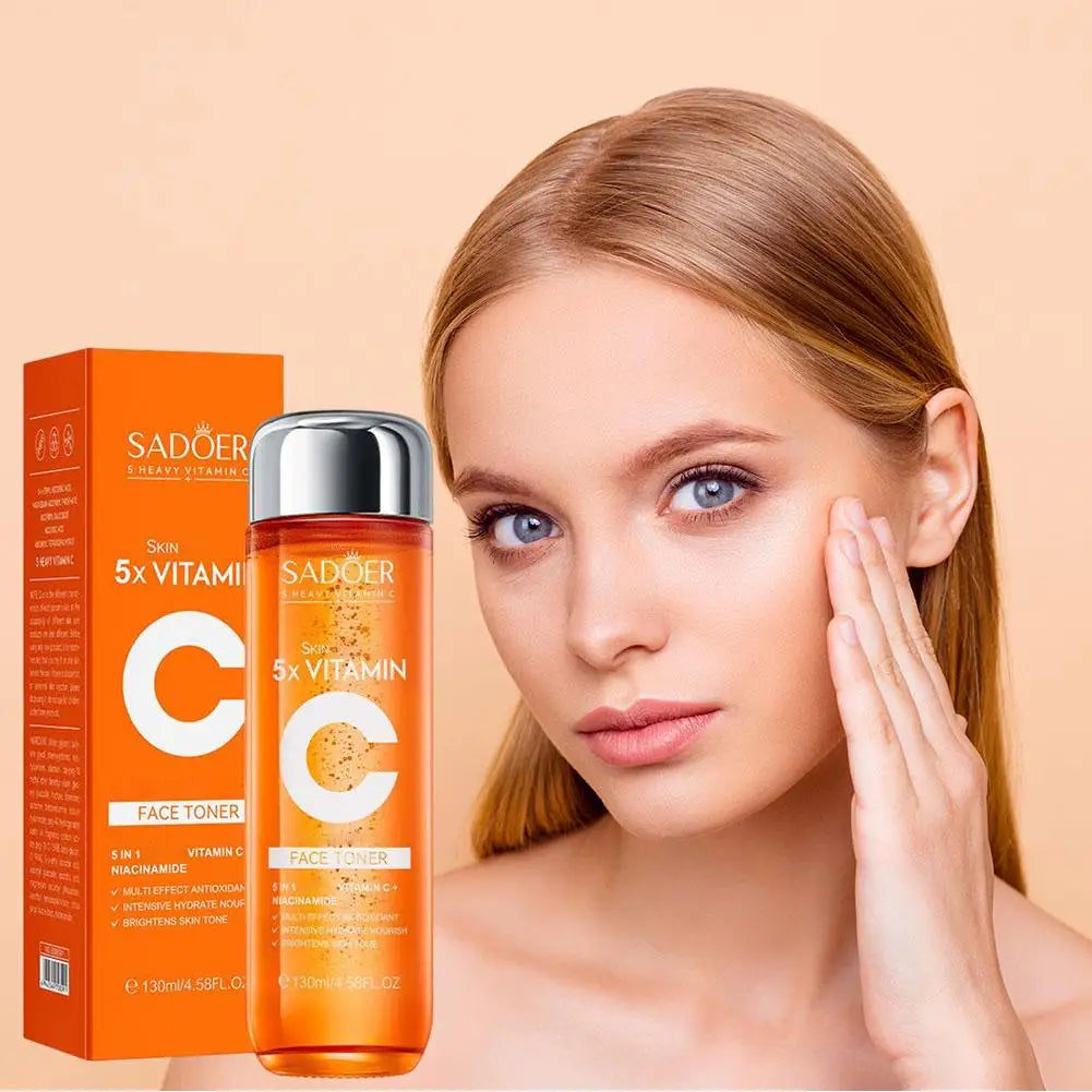 Vitamin C Brightening Essence Set – Dark Spot Corrector, Pore Minimizer & Skin Tone Perfector (50g Cream + 130ml Toner + 30ml Serum)