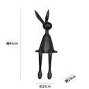 45cm Light Luxury Rabbit Sculpture – Nordic Resin Sitting Bunny Ornament for Living Room, Foyer & Tabletop Home Decor (Blue/White/Black)