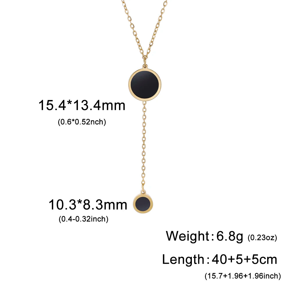 Multilayer Snake Chain Necklace for Women – Stainless Steel Round Disc Pendant (Gold & Steel)