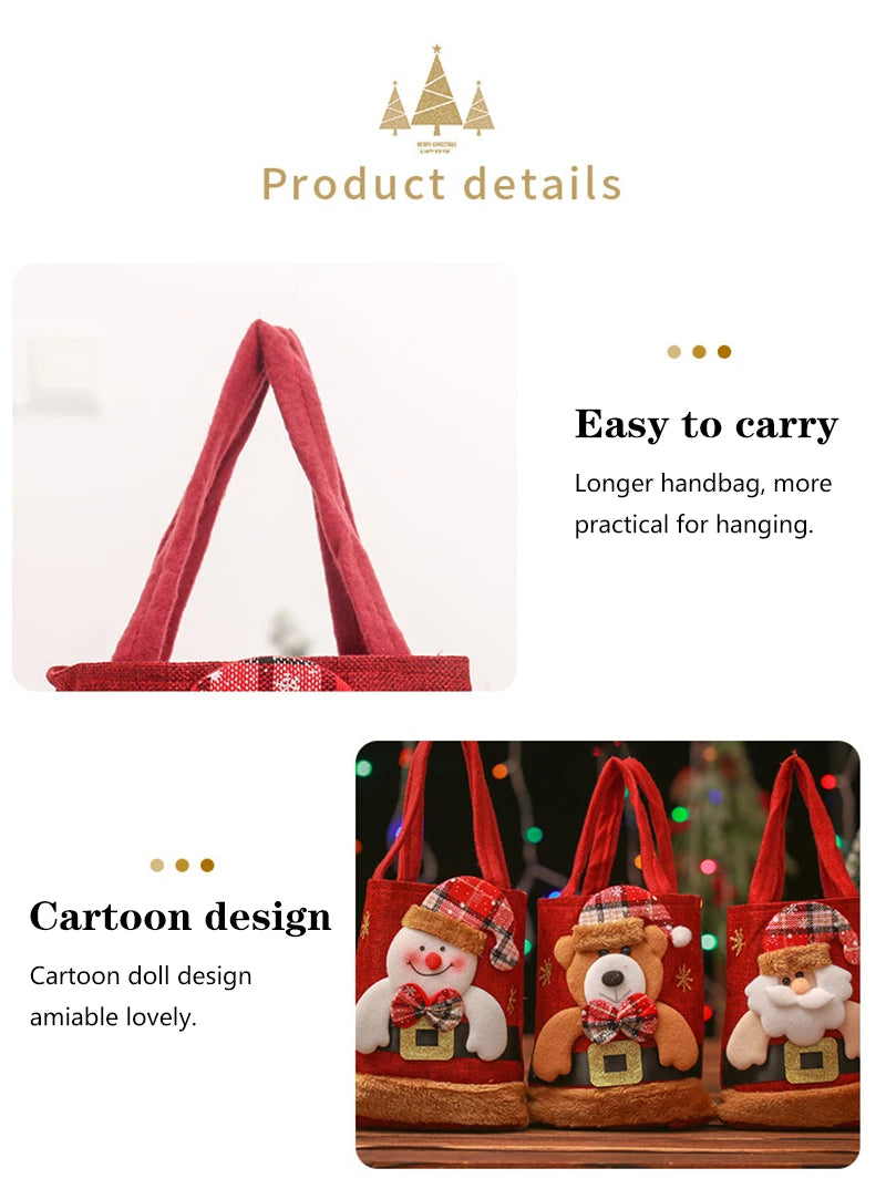 Christmas Linen Gift Bags