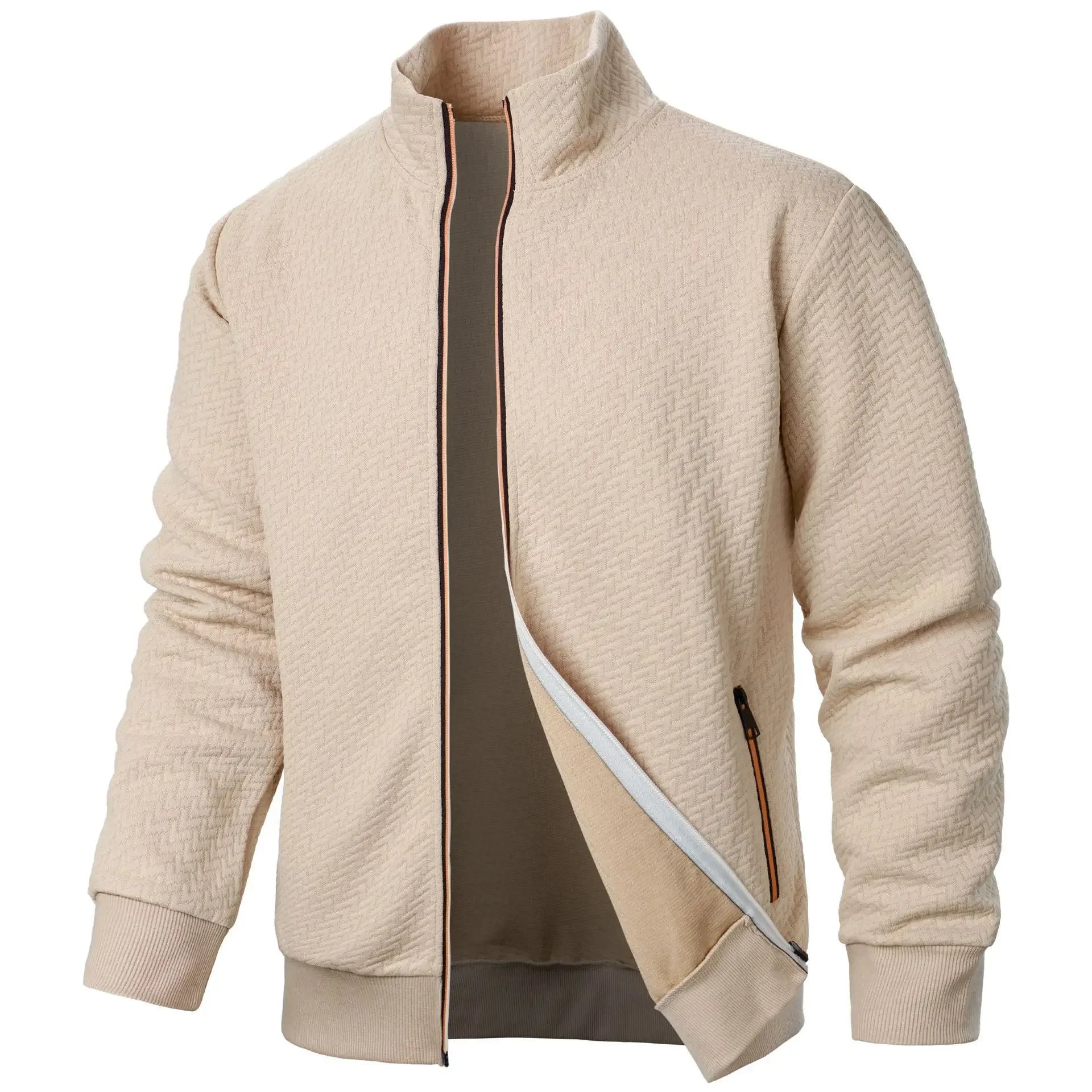 Men’s Zipper Cardigan Stand Collar Jacket