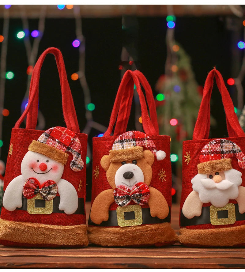 Christmas Linen Gift Bags