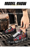 Mens Casual Sport Shoes 2025 Autumn Fashion Comfort Non Slip Casual Sneakers Platform Outdoor Running Shoes Graffiti Board Shoes