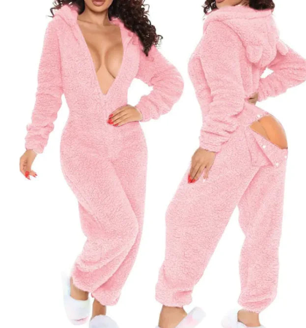 Plush One-Piece Pajamas