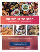 Spend $200 and receive a gift. Travel and Dining Pass! $1,000 value