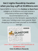 Spend $250 or more in Sports and Outdoor or Back Pack categories and get a Roundtrip Vacation for 2. This offer is not sold out