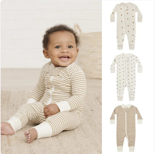 Cartoon Cactus Long Sleeve Baby Romper - Striped Newborn Outfit for Boys & Girls