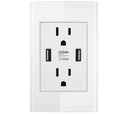 Dual USB Wall Outlet Port 15A Power Socket Charger AC Receptacle Plate Panel 110